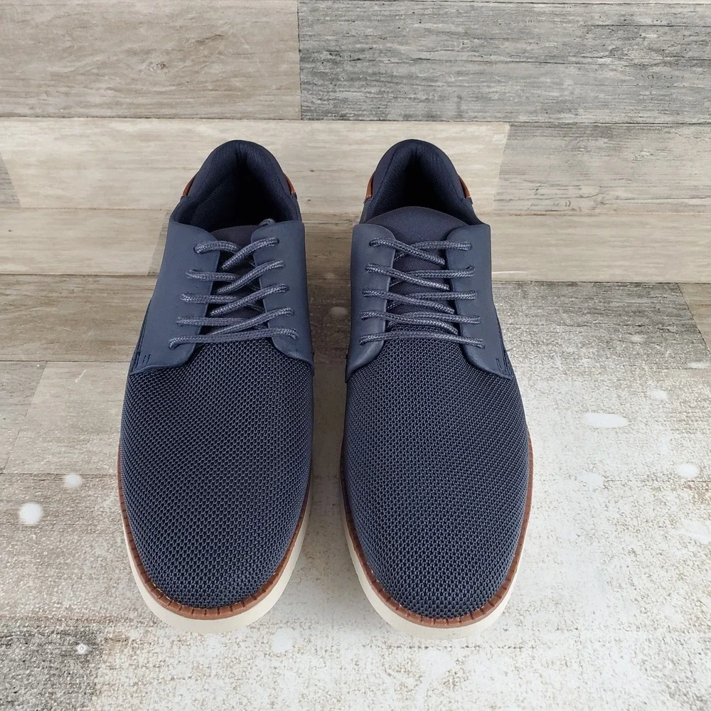 Dr Scholls Sync Mens Oxford Shoes Sz 10 M Running Navy Knit Lace Up Sneakers